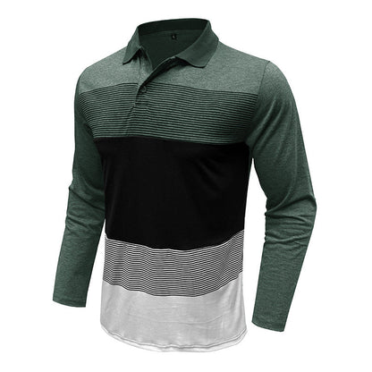 Herren Polohemd Langarm Modern Elegant