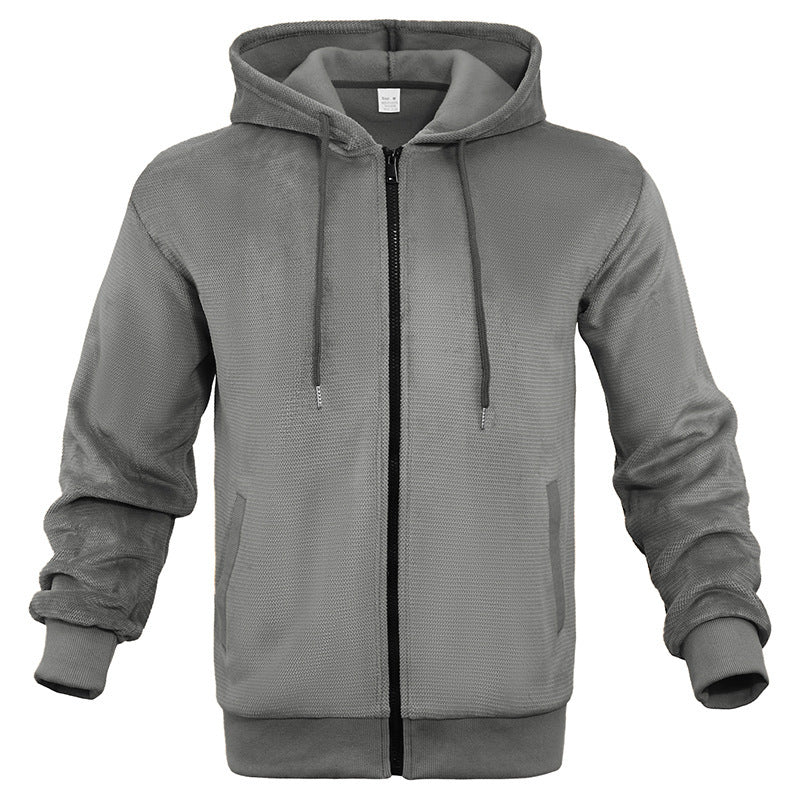 Herren Sport-Hoodie Atmungsaktiv mit Taschen Schwarz