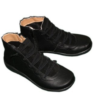Damen Stiefeletten Modisch Weiches Leder