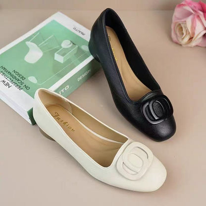 Damen Ballerinas Bequem Schmuckdetail Blockabsatz