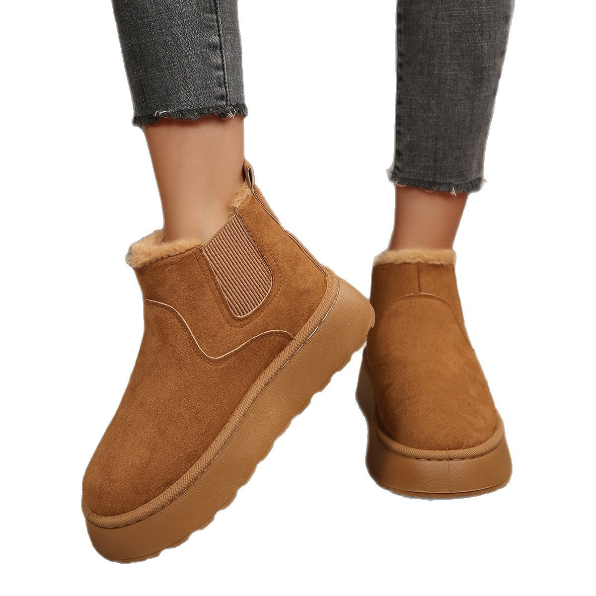 Damen Ankle Boots Warm Kuschelig Rutschfest
