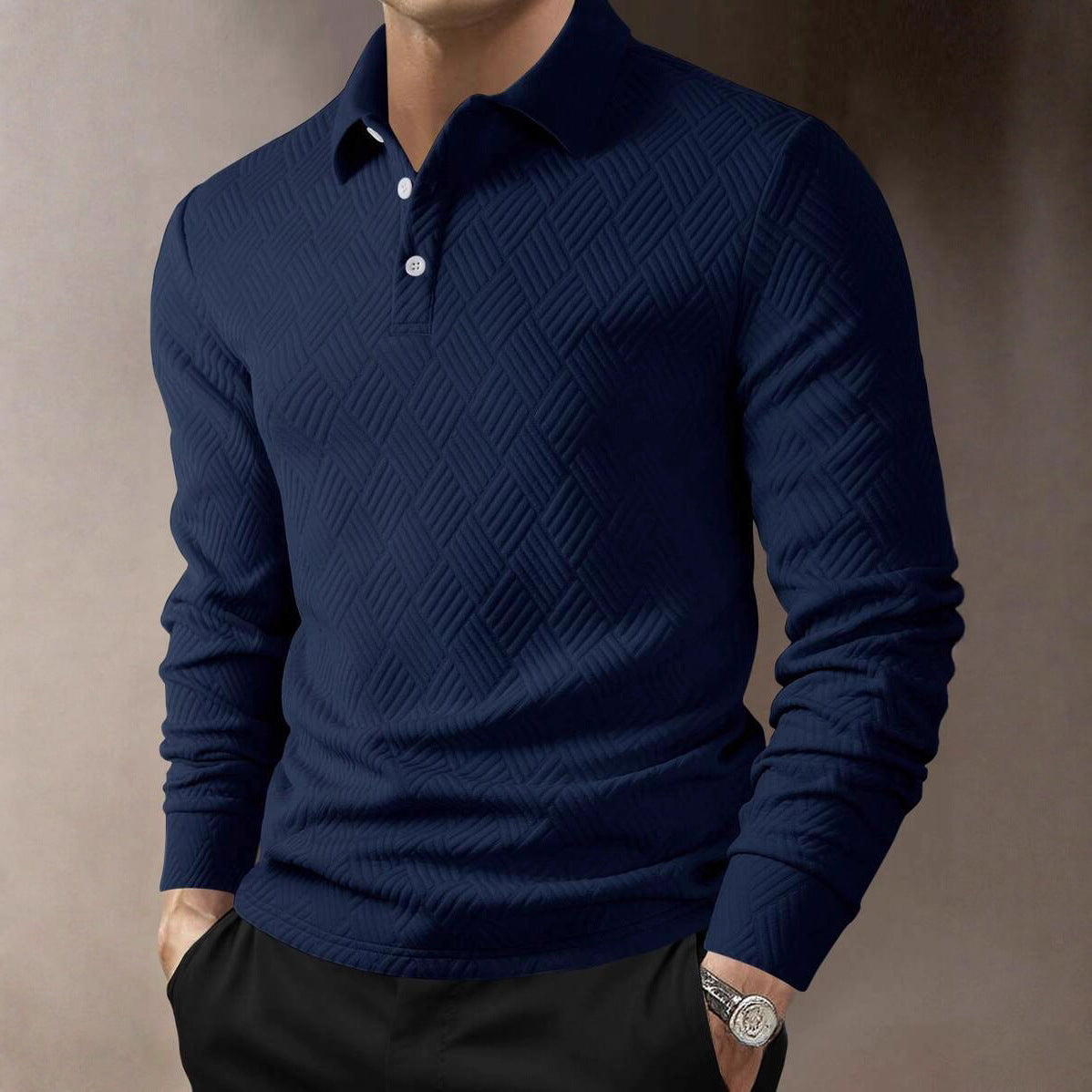 Herren Polohemd Langarm Slim Fit Berlin Style