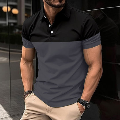 Herren Poloshirt Farbblock Design Modern Berlin Style