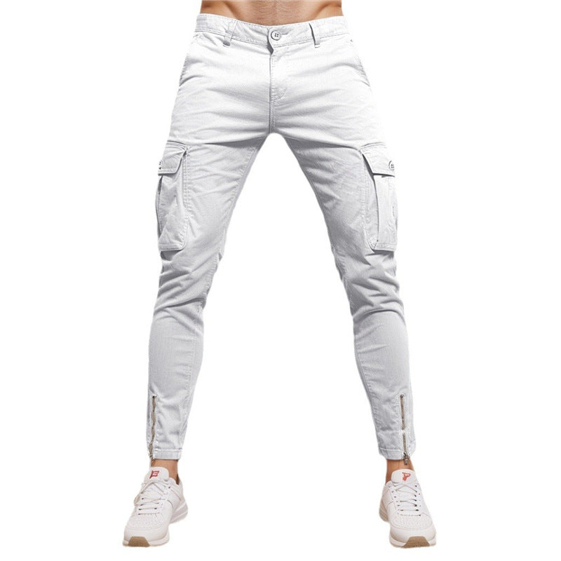 Herren Cargo-Hose Modern Reißverschluss Stretch