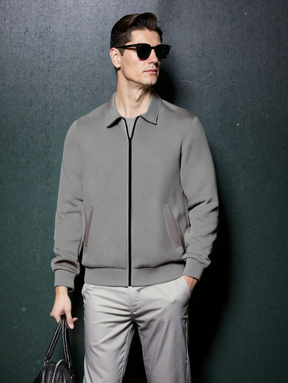Herren Sportjacke Modern mit Strukturiertem Design