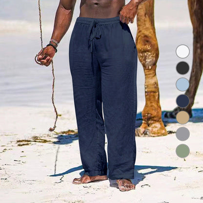 Leichte Leinenhose Herren Strandhosentyp mit elastischem Bund