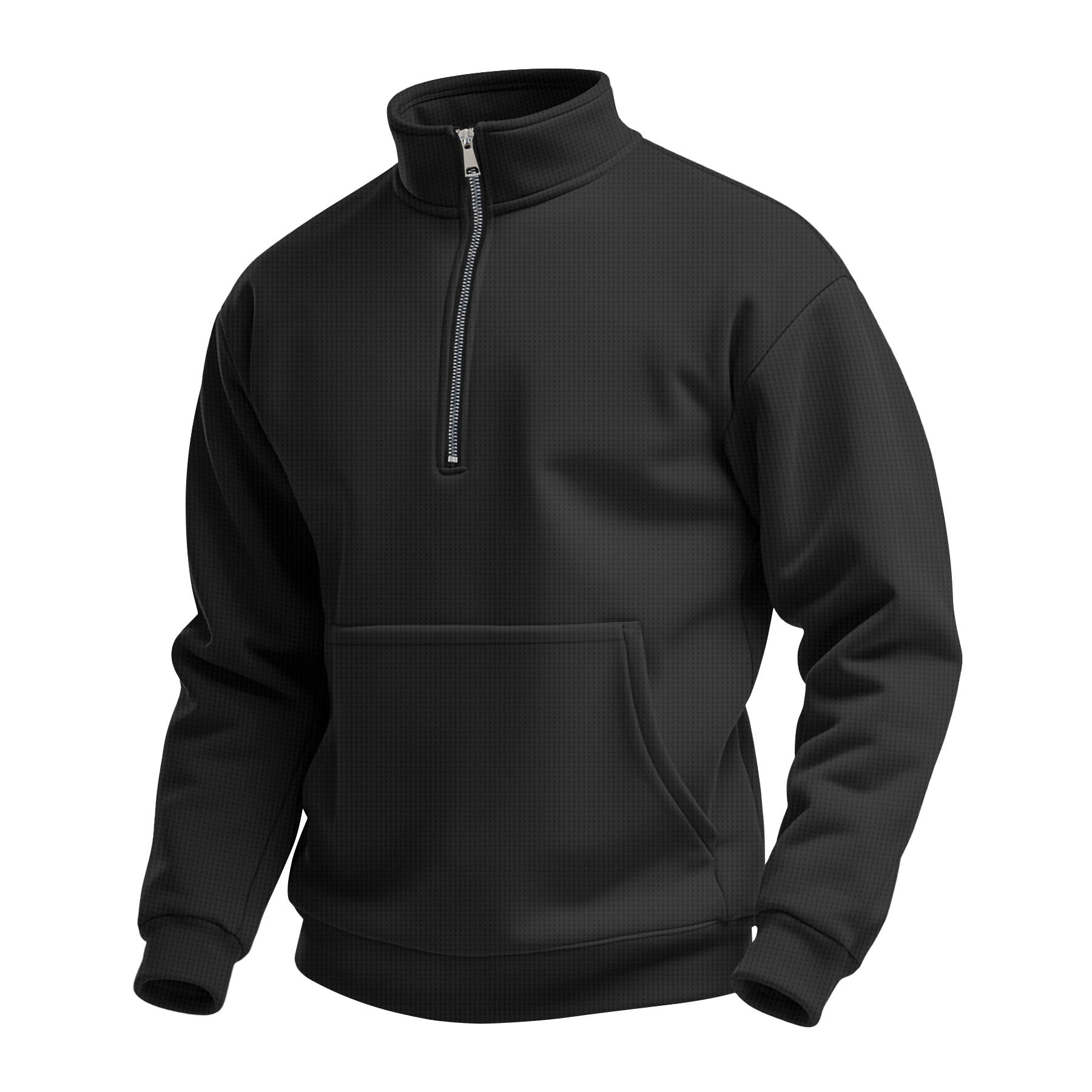 Herren Fleece Pullover Warm mit Klappkragen - BerlinGlamour