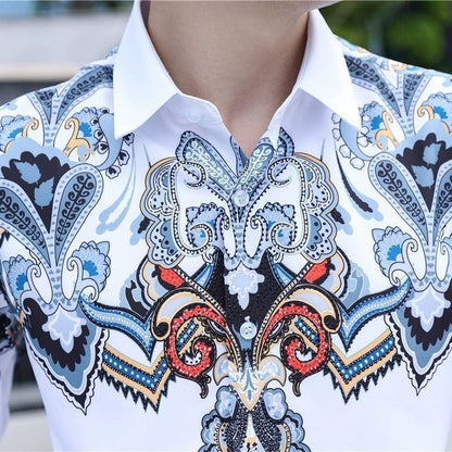 Herren Westernhemd Azteken Muster Stilvoll Größe