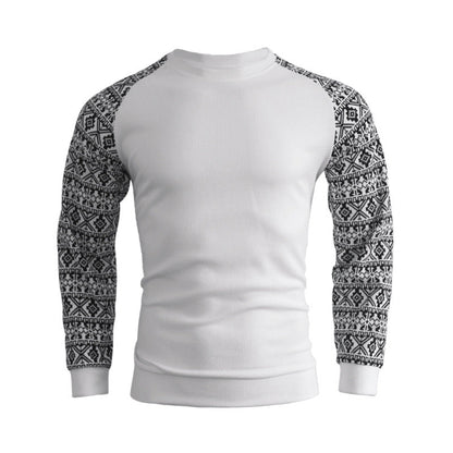 Herren Pullover Langarm Modern Rundhals mit Muster