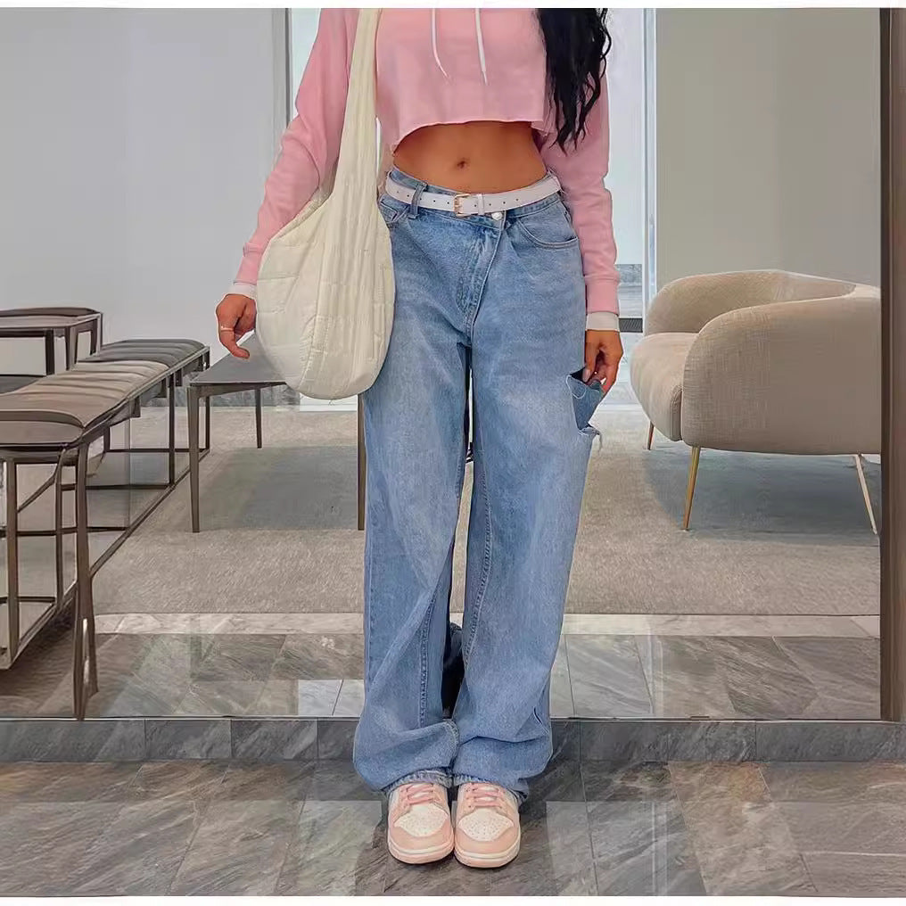 Bequeme Damen Jeans Weite Passform Lässig - BerlinGlamour