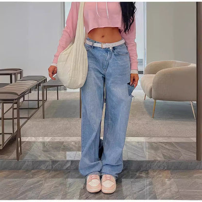 Bequeme Damen Jeans Weite Passform Lässig - BerlinGlamour