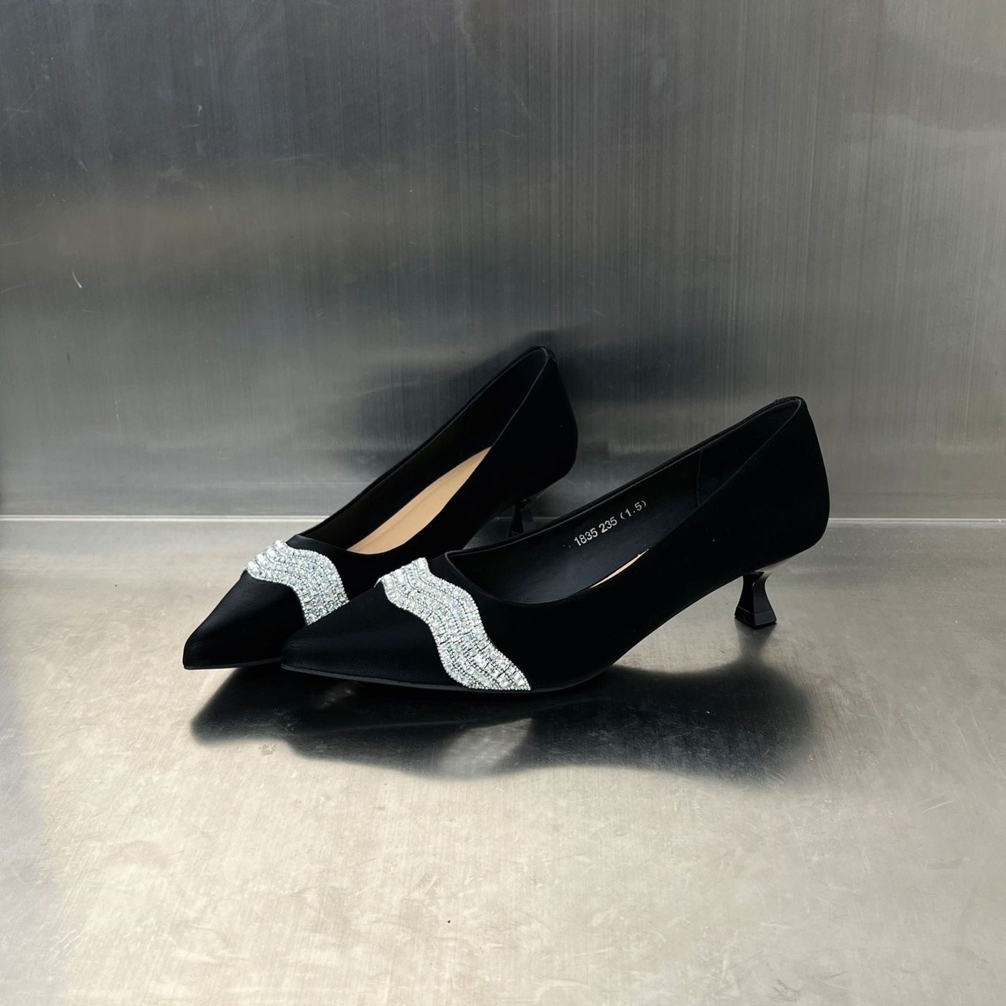 Damen Pumps Elegant mit Strasssteinen Glitzer
