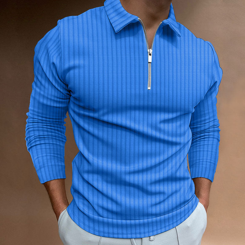 Herren Langarmshirt Sportlich Funktionales mit Reißverschluss