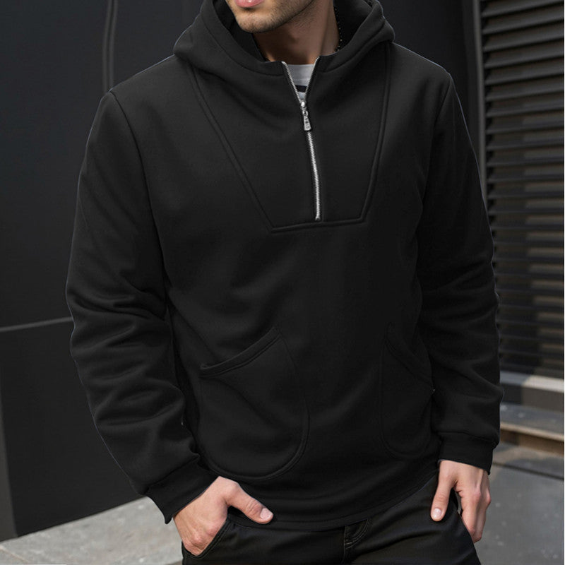 Herren Kapuzenpullover Sportlich Hochkragen Reißverschluss
