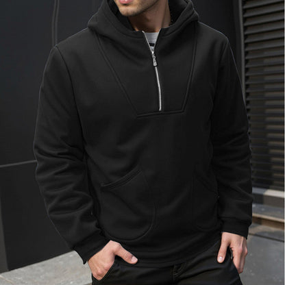 Herren Kapuzenpullover Sportlich Hochkragen Reißverschluss