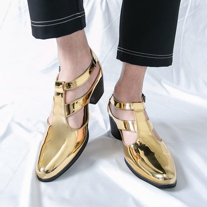 Damen High Heels Metallic Schuhe mit Riemen Elegant