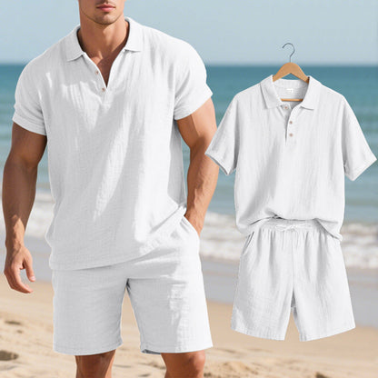 Herren Sommeroutfit Kurzarm Polo Shorts Modern
