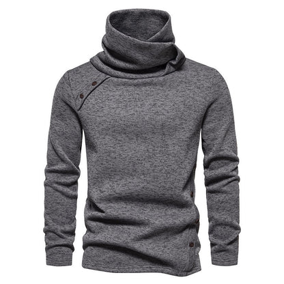 Modischer Herren Kapuzenpullover Asymmetrisch mit Knöpfen