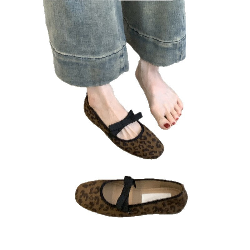 Damen Ballerinas Weich Wildleder Schleifen Design