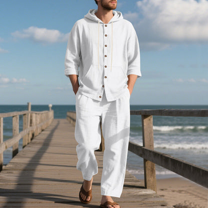 Herren Freizeit Set: Bequeme Hose und Kapuzenjacke Sportlich