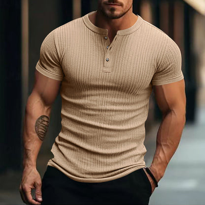 Herren Kurzarm-Shirt Strukturiert Berlin Style