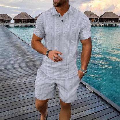 Herren Poloshirt Kurzarm mit Struktur Optik Sommer