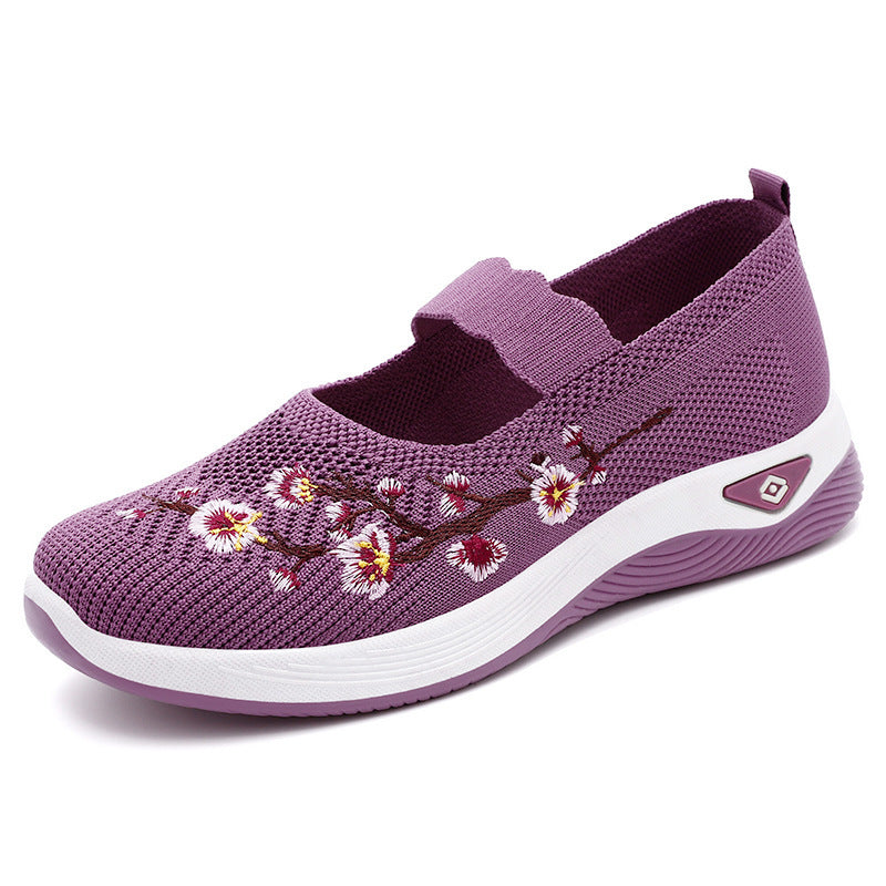 Damen Ballerinas Slip-On mit Blumenmuster