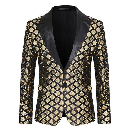 Glitzernder Herren Blazer Pailletten jack schwarz