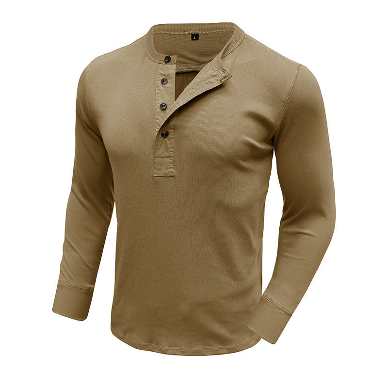 Herren Langarmshirt Mit Knopfleiste Modern Slimfit