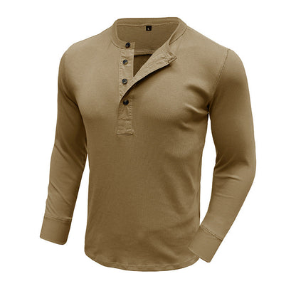 Herren Langarmshirt Mit Knopfleiste Modern Slimfit
