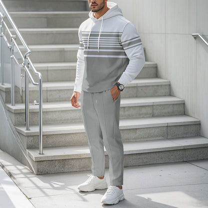 Herren Hoodie Sportlich Streifen Design Modern