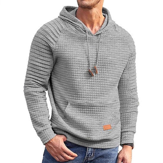 Herren Kapuzenpullover Lässig Strukturiert Grau