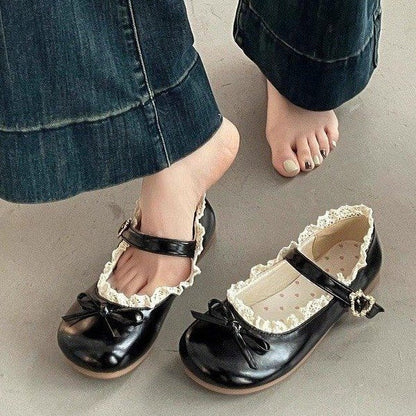 Damen Schuhe Mary Jane Rüschendetail Komfort Innenfutter