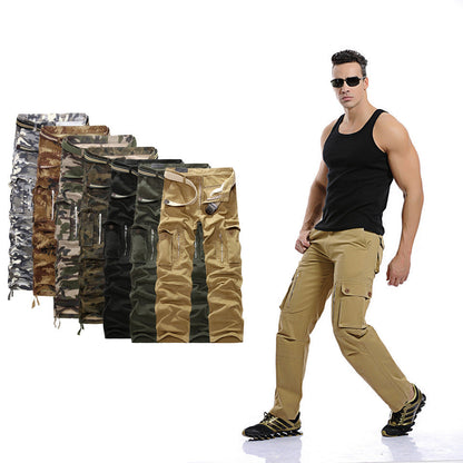 Herren Cargo-Hose Praktisch Reißverschluss Taschen Elastisch - BerlinGlamour