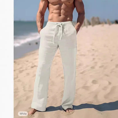 Leichte Leinenhose Sommer Herren Bequem Verstellbar