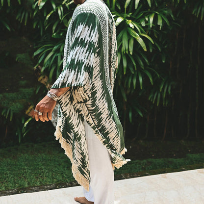 Herren Kaftan Modern mit Fransen und Muster