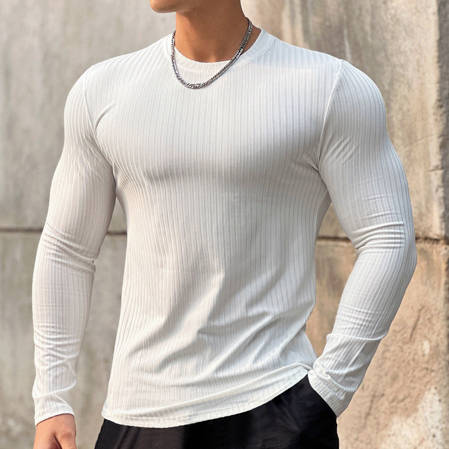 Herren Langarmshirt Sportlich Strukturiert Modern
