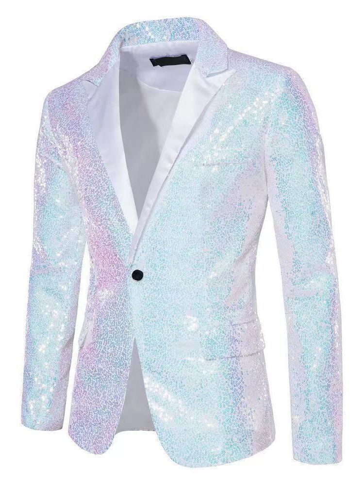 Eleganter Herren Blazer Pailletten Modern Abendgarderobe