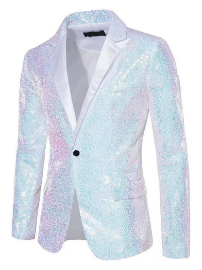 Eleganter Herren Blazer Pailletten Modern Abendgarderobe
