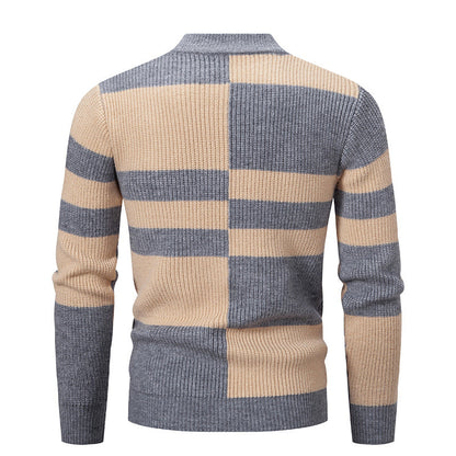 Herren Rollkragenpullover Strukturiert Modern Grau