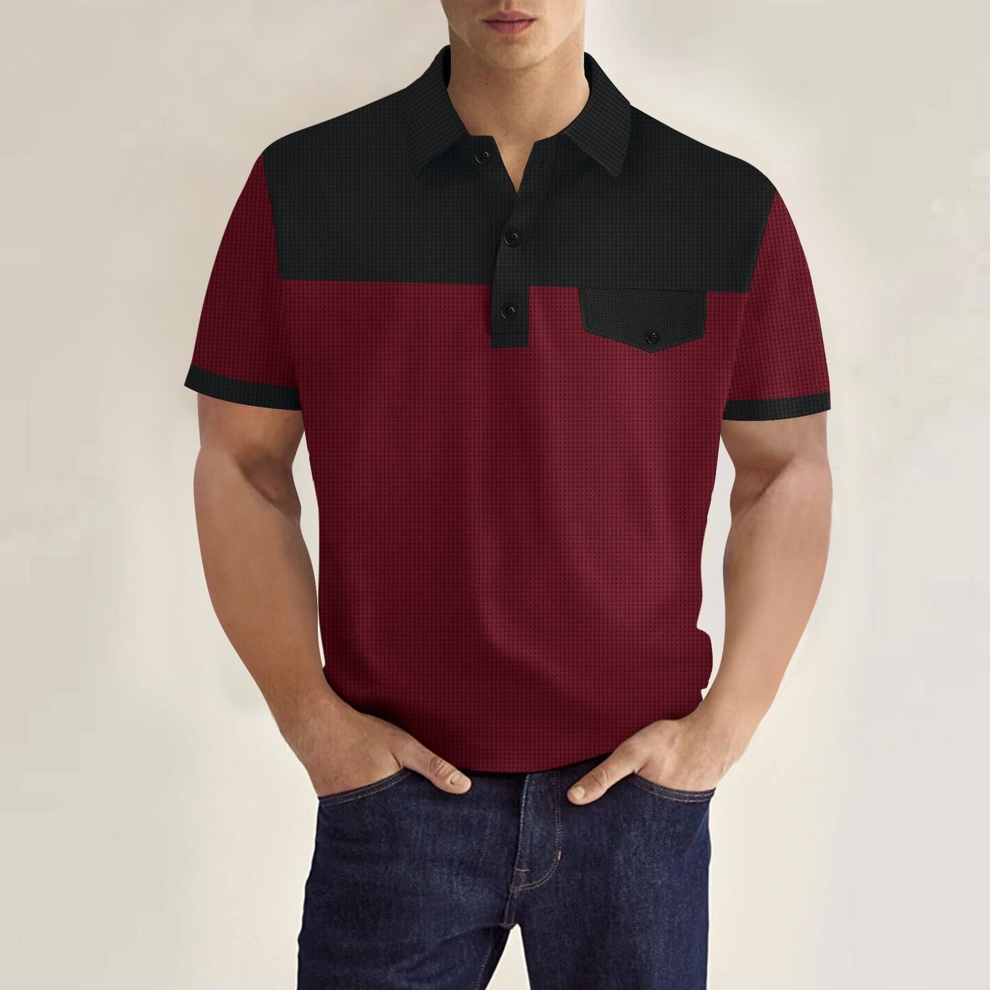 Herren Polohemd Slim Fit Gestreift Modern