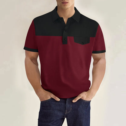 Herren Polohemd Slim Fit Gestreift Modern