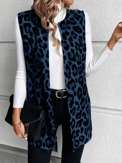 Damen Weste Leopardenmuster Trendig Elegant