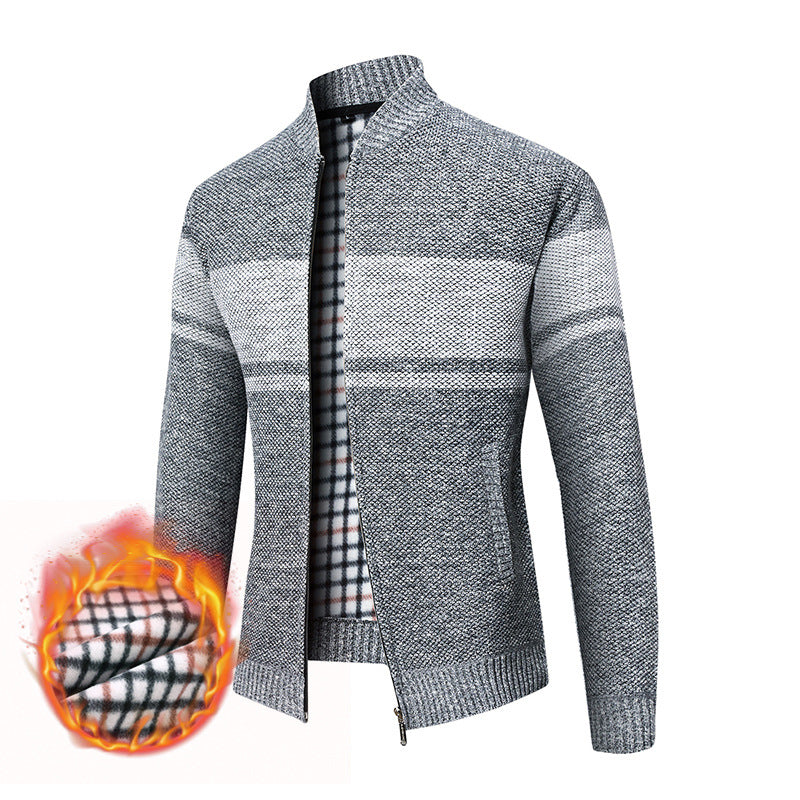 Herren Strickjacke Modern Stehkragen Warm