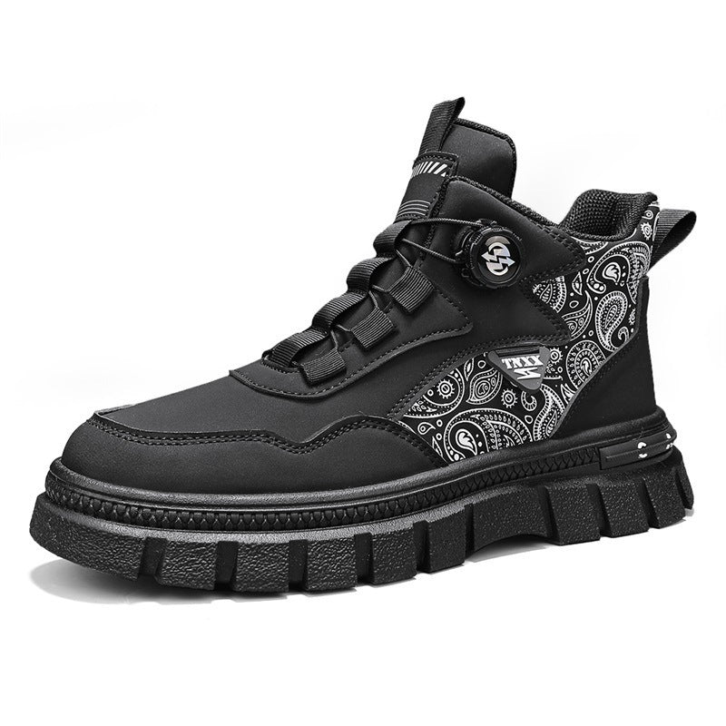 Damen Sneaker High-Top Paisley Muster Schnellschnürsystem
