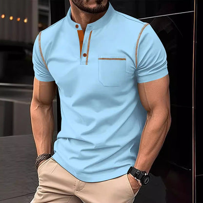 Herren Poloshirt Elegantes Modell Mit Kontraststreifen - BerlinGlamour
