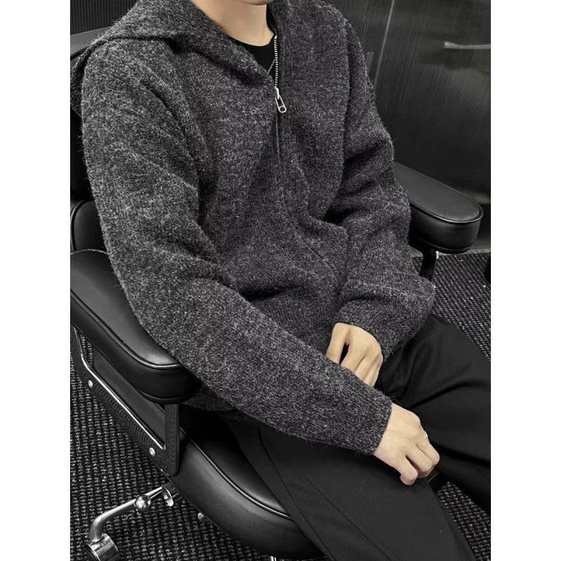 Herren Kapuzenpullover Kuschelig Modern Reißverschluss
