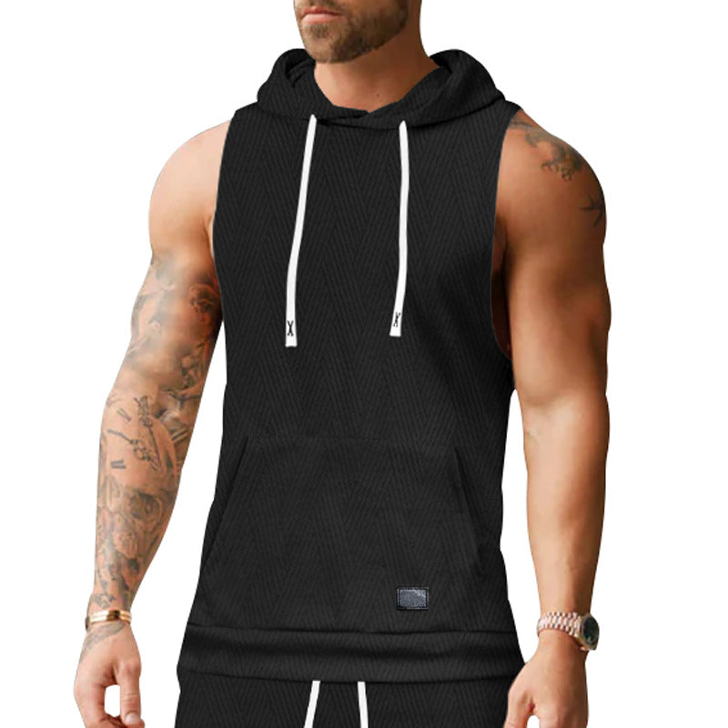 Kapuzenshirt Ärmellos Unisex Modern Strukturstoff