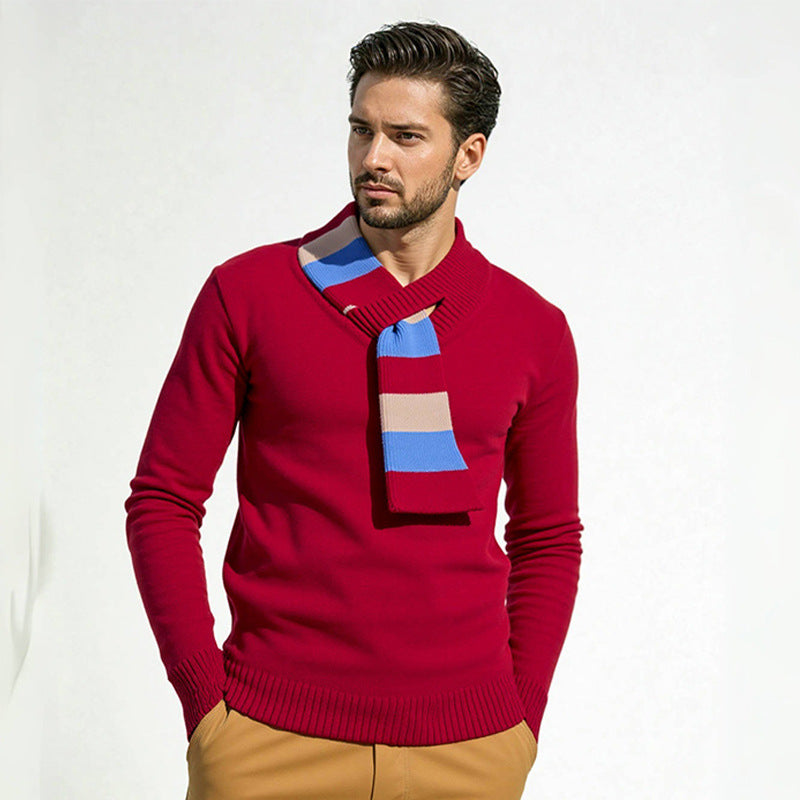 Herren eleganter Pullover mit modernem V-Ausschnitt und feinen Rippdetails BerlinGlamour.