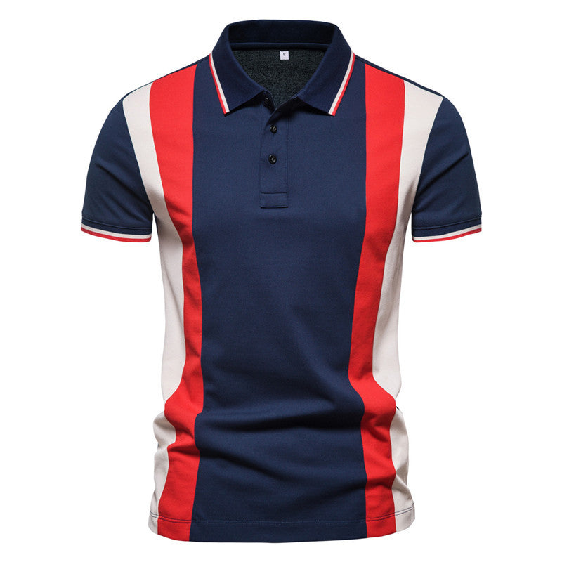 Herren Polohemd Farbblock-Design Baumwolle Modern